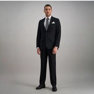 JM Haggar Men's Black Premium Suit Slim Fit Jacket 40L Pants 32x34